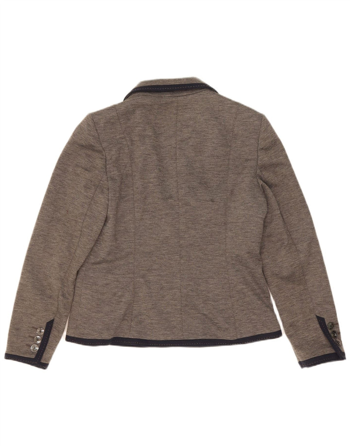 Jaqueta blazer feminina Marks & Spencer Autograph 2 botões Reino Unido 12 cinza médio