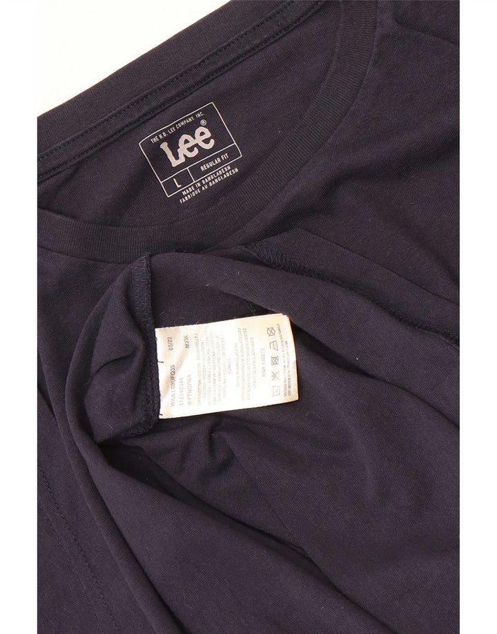 Lee Mens Regular Fit Camiseta Top Grande Algodão Azul Marinho