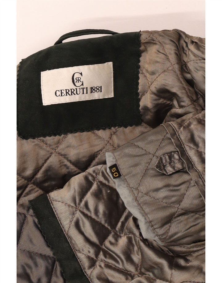 Casaco corta-vento masculino Cerruti 1881 em camurça IT 50 grande verde