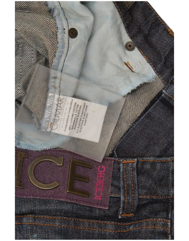 Iceberg Jeans Slim Feminino W32 L32 Azul Marinho Algodão