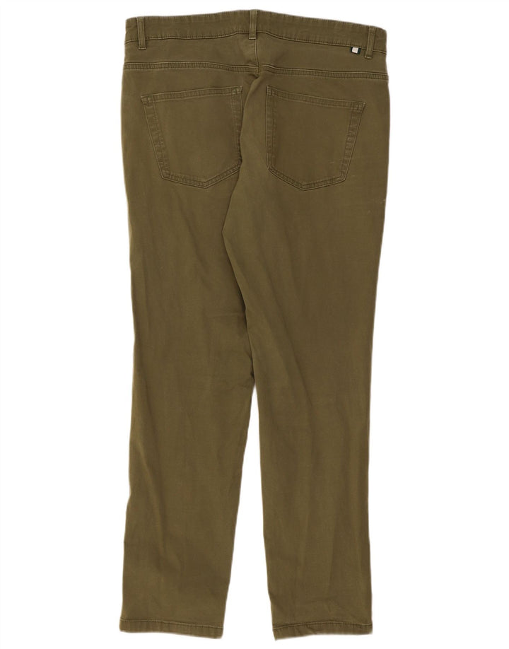 Calça casual slim masculina Ted Baker W32 L29 algodão cáqui