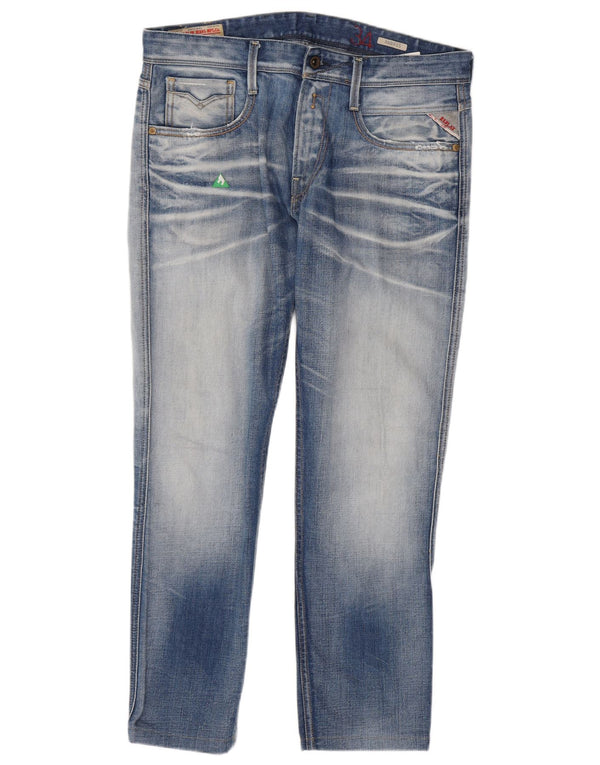 Replay Masculino Anbass Slim Jeans W34 L29 Azul Algodão