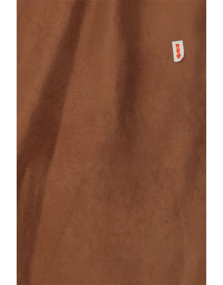 Saia lápis feminina VINTAGE W30 seda marrom médio