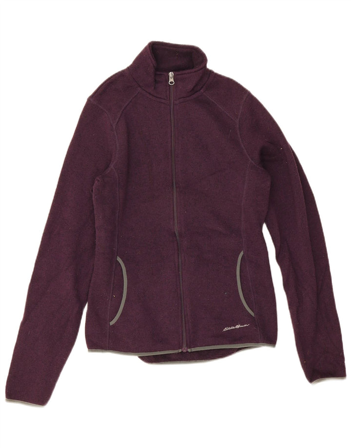 Eddie Bauer Jaqueta feminina de treino UK 10 pequena roxa manchada