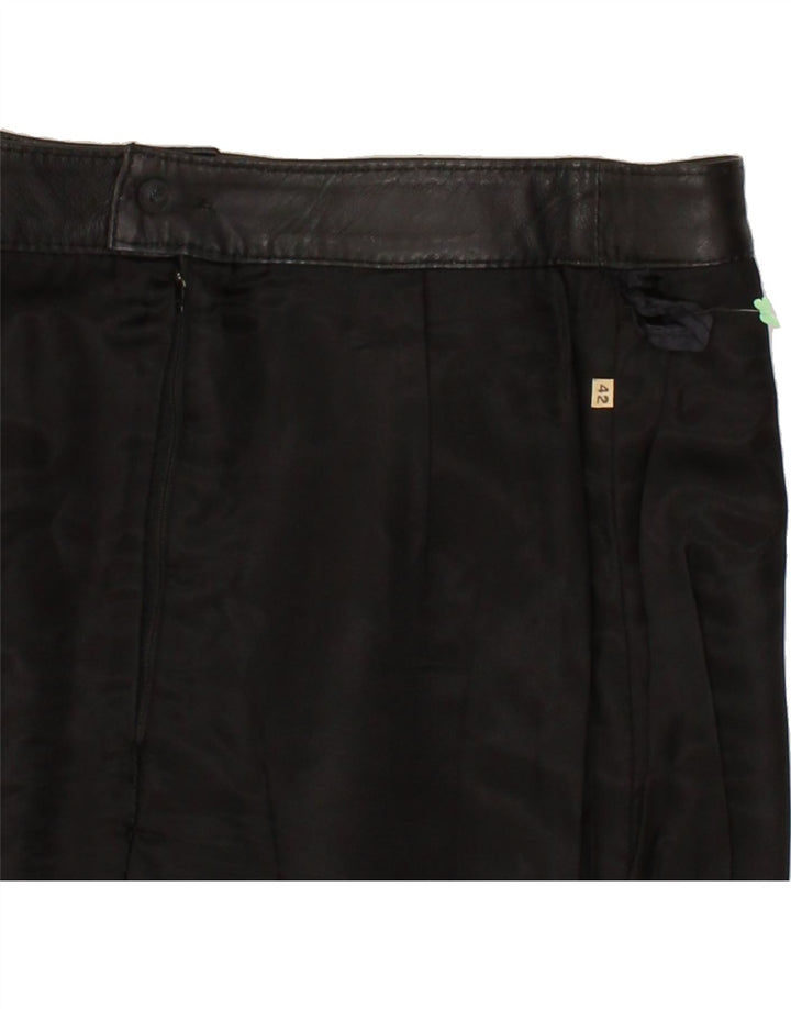 VINTAGE Womens Mini Leather Skirt IT 42 Medium W26 Black Vintage Vintage and Second-Hand Vintage from Messina Hembry 