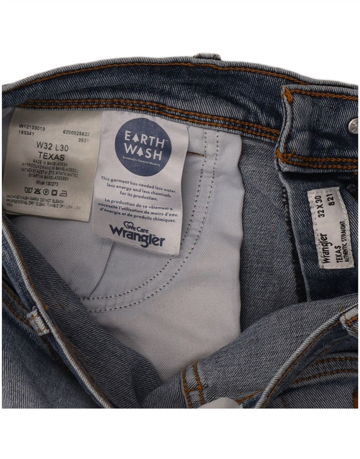 Wrangler Masculino Texas Straight Jeans W32 L30 Azul Algodão