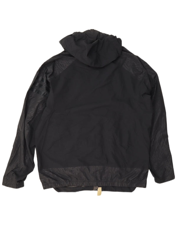 Adidas Mens Hooded Rain Jacket UK 40 Grande Preto Geométrico
