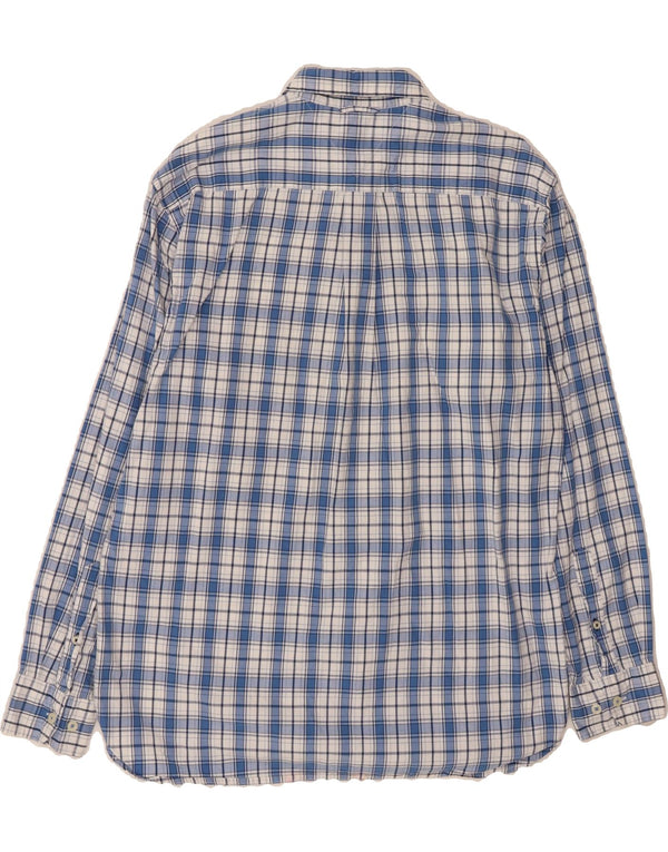 Camisa masculina de flanela TOMMY HILFIGER algodão xadrez azul médio