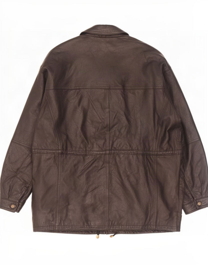 Jaqueta de couro masculina Paco Calvari IT 54 2XL preta