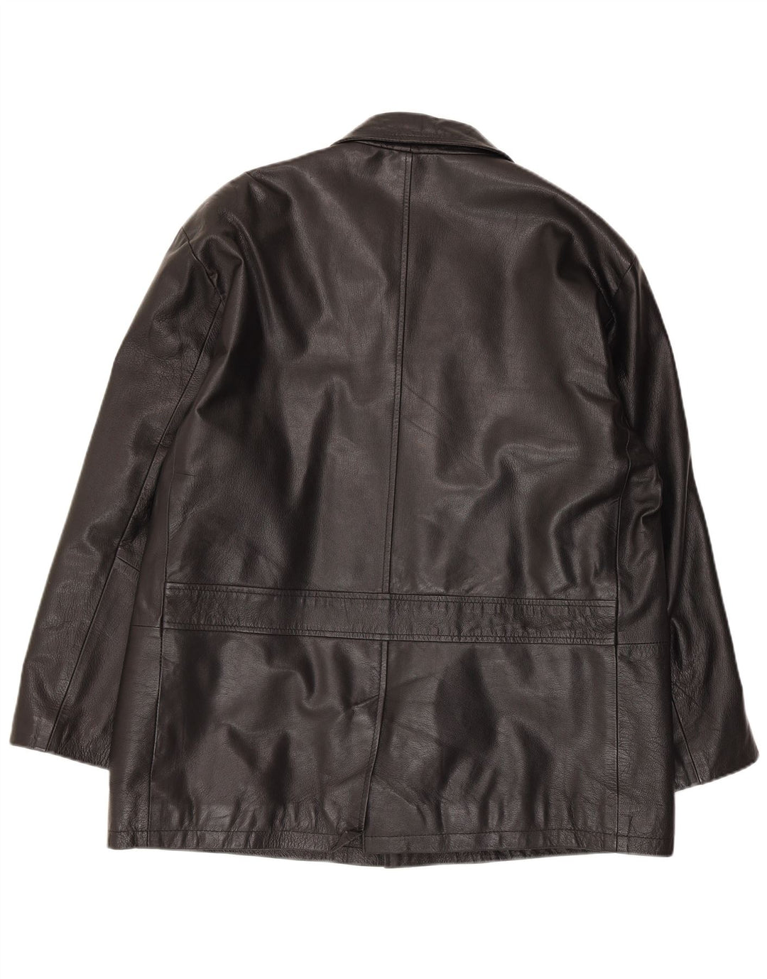 Jaqueta de couro masculina vintage UK 40 grande preta