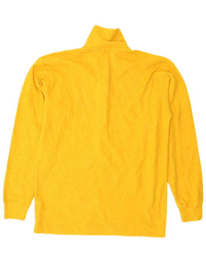 Belfe & Belfe Suéter feminino de lã com gola grande e botão grande Reino Unido 10 pequeno amarelo