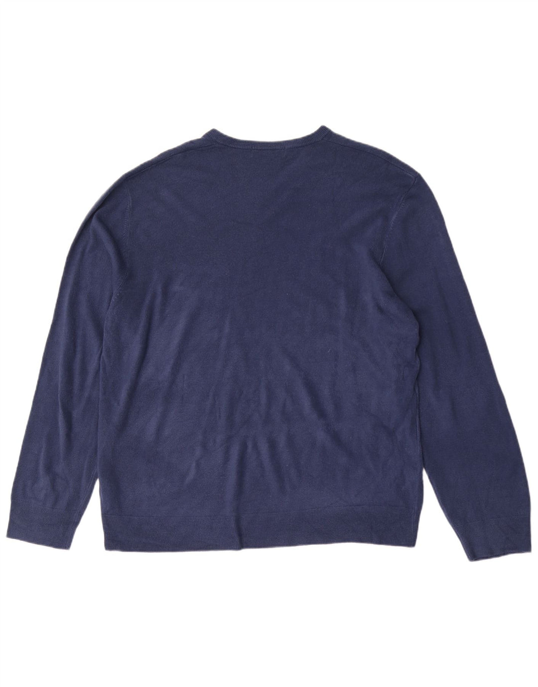 MARKS & SPENCER Suéter masculino com decote em V 2XL acrílico azul