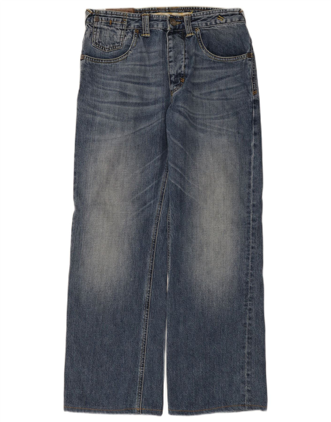 Calça jeans masculina Fat Face de perna larga W30 L29 algodão azul