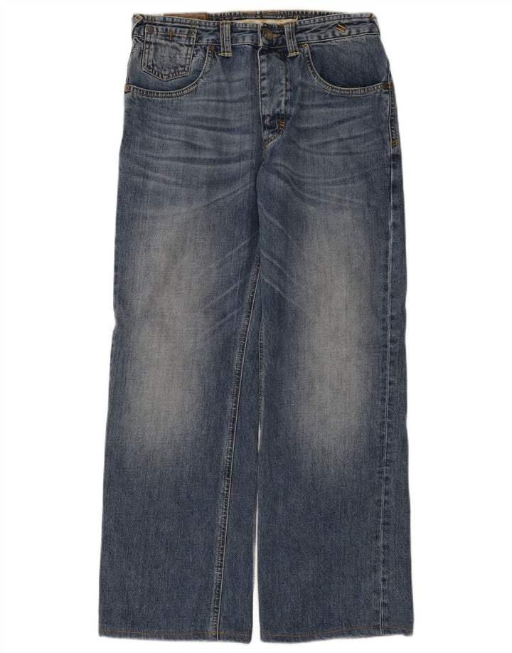 Calça jeans masculina Fat Face de perna larga W30 L29 algodão azul
