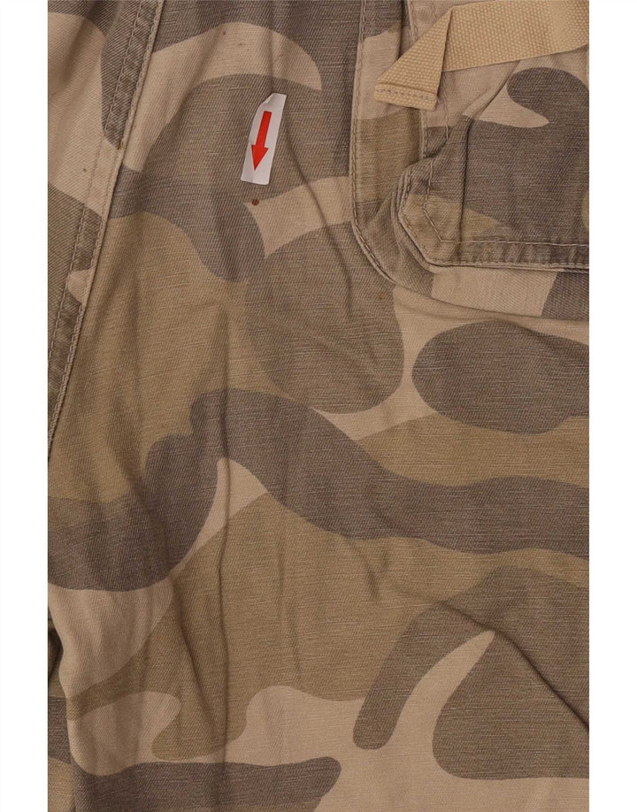 Shorts cargo masculino vintage IT 48 médio W34 algodão camuflado verde