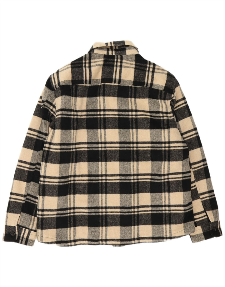 Camisa masculina de flanela oversized Marks & Spencer XL bege xadrez