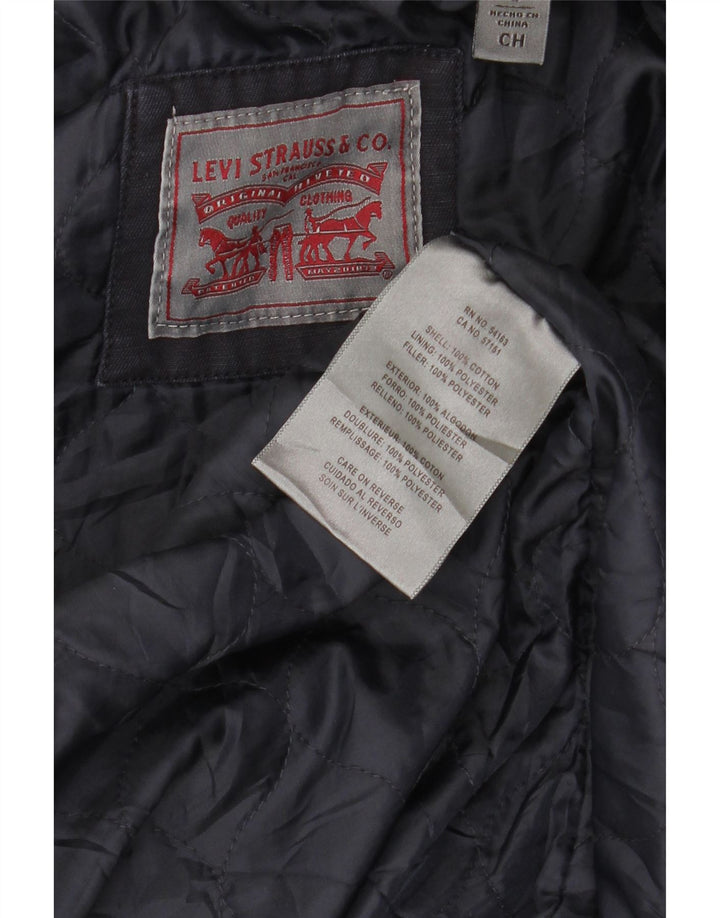 Jaqueta utilitária feminina com capuz Levi's UK 14 algodão azul marinho médio