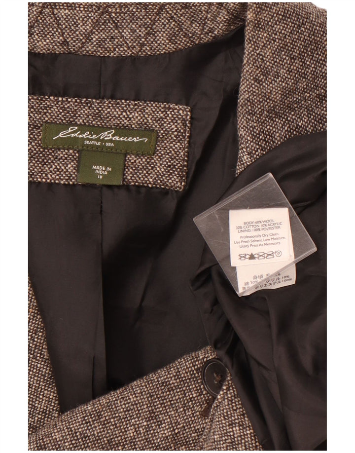 EDDIE BAUER Jaqueta blazer feminina de 2 botões EUA 18 2XL lã cinza