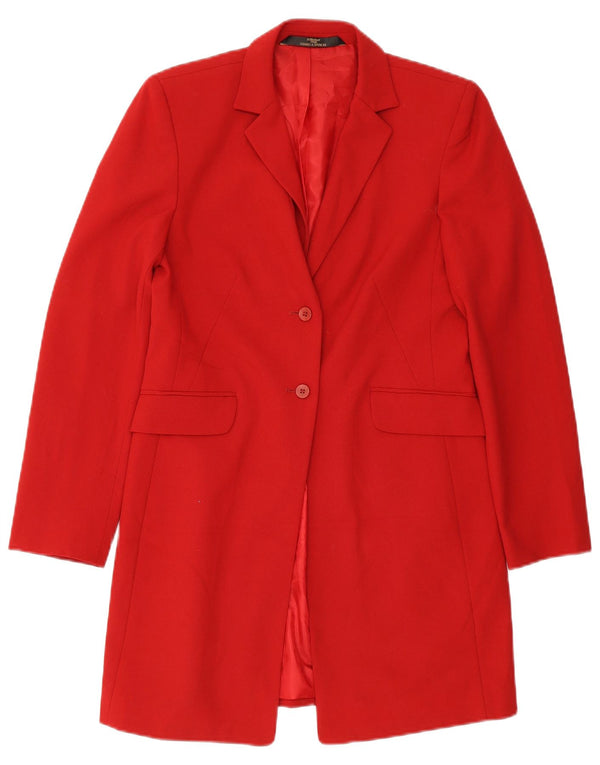 Jaqueta Marks & Spencer feminina St. Michael Longline Blazer Reino Unido 8 pequena vermelha