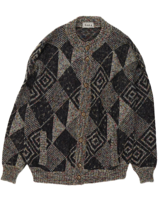 Gala Mens Cardigan Sweater XL Cinza Geométrico