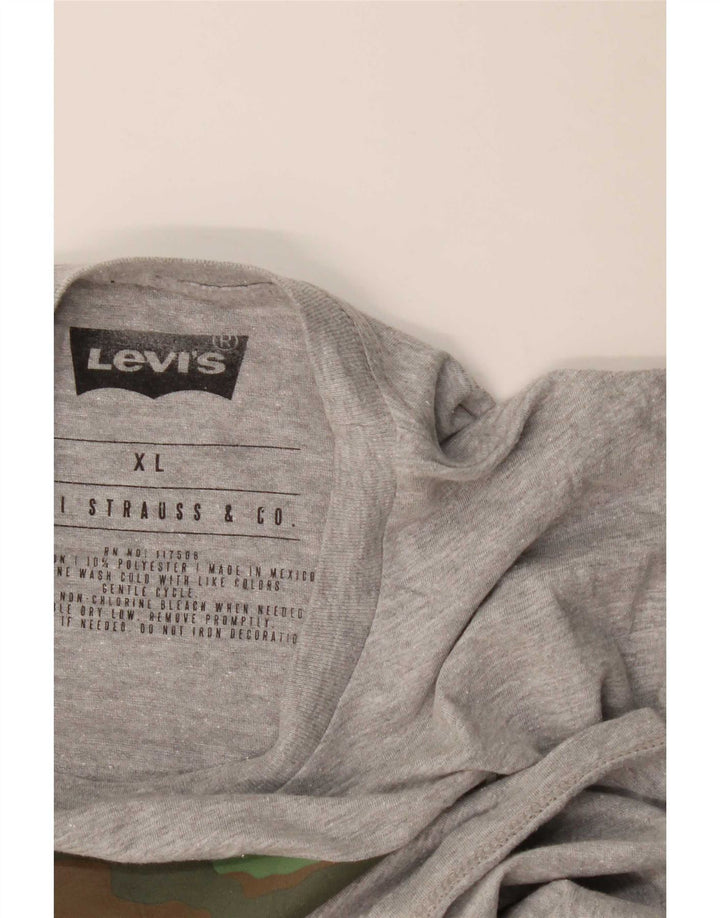 Camiseta gráfica masculina Levi's Top XL algodão cinza