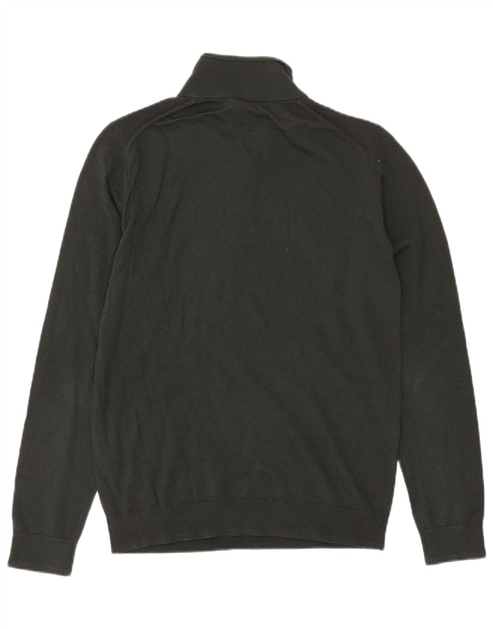 Suéter masculino REISS com zíper e gola pequena de lã verde