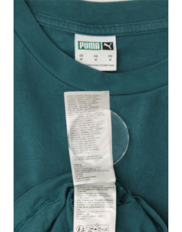 Camiseta masculina PUMA com estampa gráfica de algodão verde médio