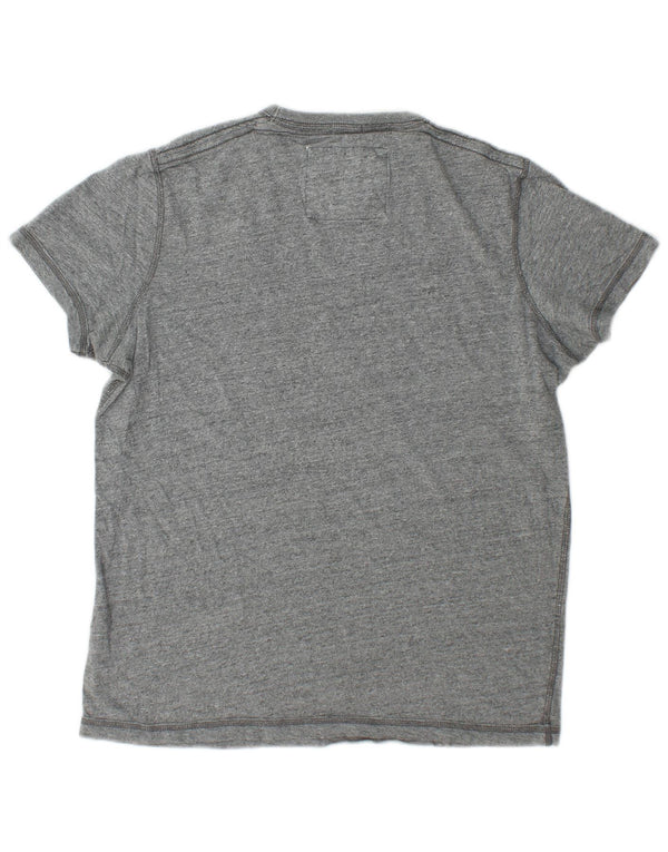 Camiseta gráfica masculina Abercrombie & Fitch Top de algodão cinza médio