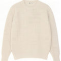 Zara Suéter masculino com gola redonda, poliéster branco médio