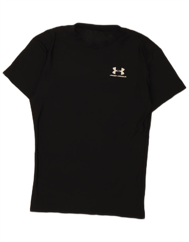 Under Armour Mens Camiseta Top Pequeno Algodão Preto
