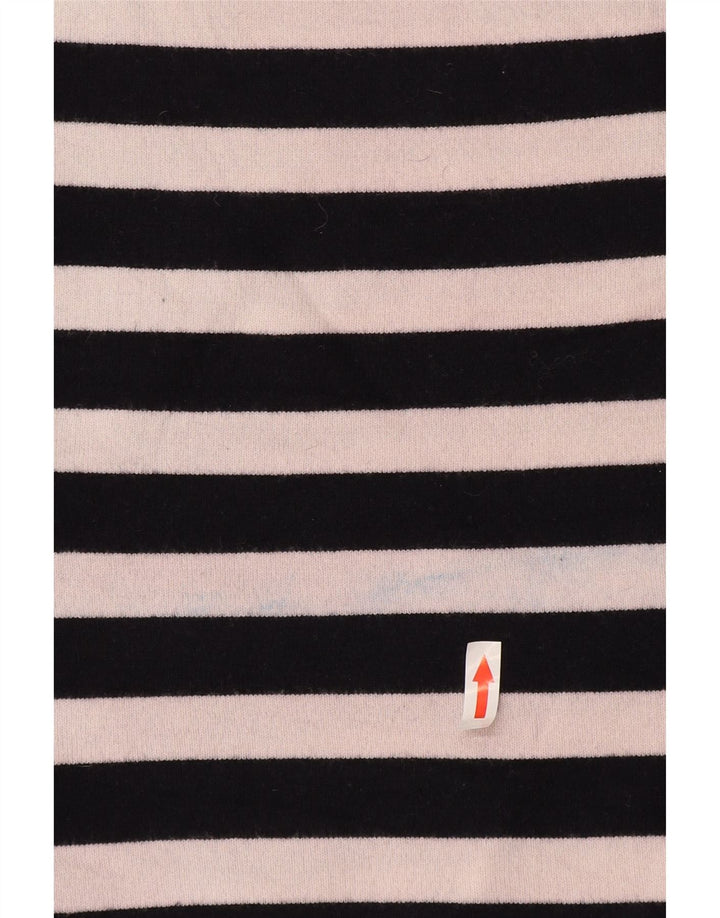 Suéter feminino Zara com gola redonda grande e listrado branco grande UK 16