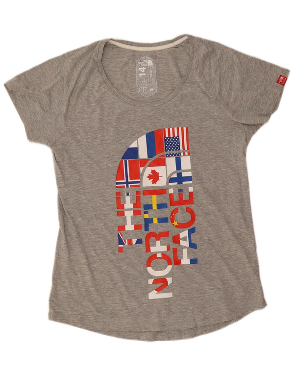 Camiseta feminina The North Face RU/14 com estampa gráfica UK 14 grande cinza esportiva