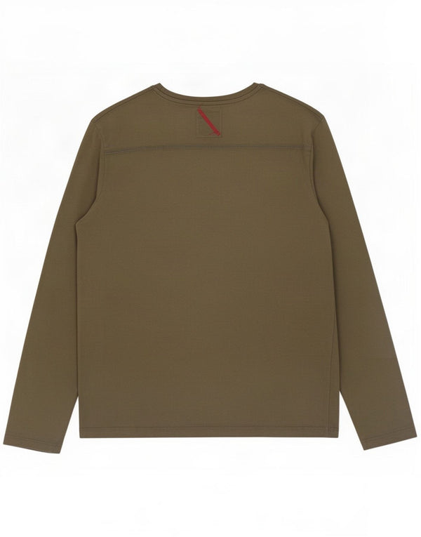 Top gráfico masculino Jack & Jones manga longa cáqui médio