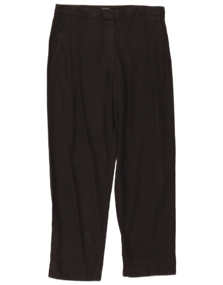 Calça Chino Feminina Massimo Dutti EU 38 Pequeno W28 L25 Linho Preto