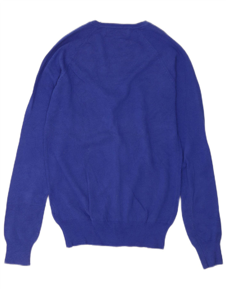 Suéter cardigã feminino Zara Reino Unido 12 algodão azul médio
