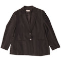 Jaqueta blazer feminina de 2 botões Marks & Spencer Reino Unido 14 listra preta grande