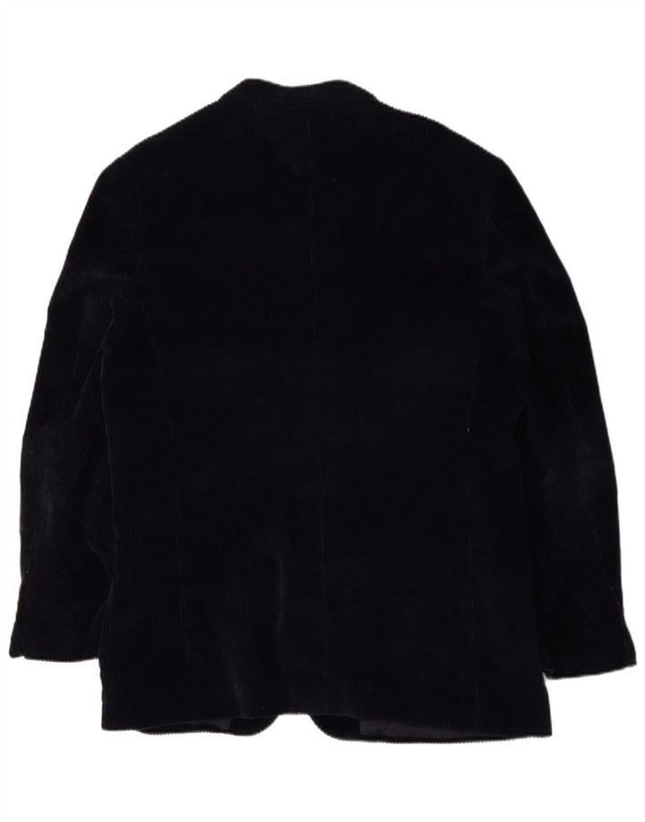 Jaqueta blazer masculina de veludo com 2 botões FORALL UK 44 2XL azul marinho