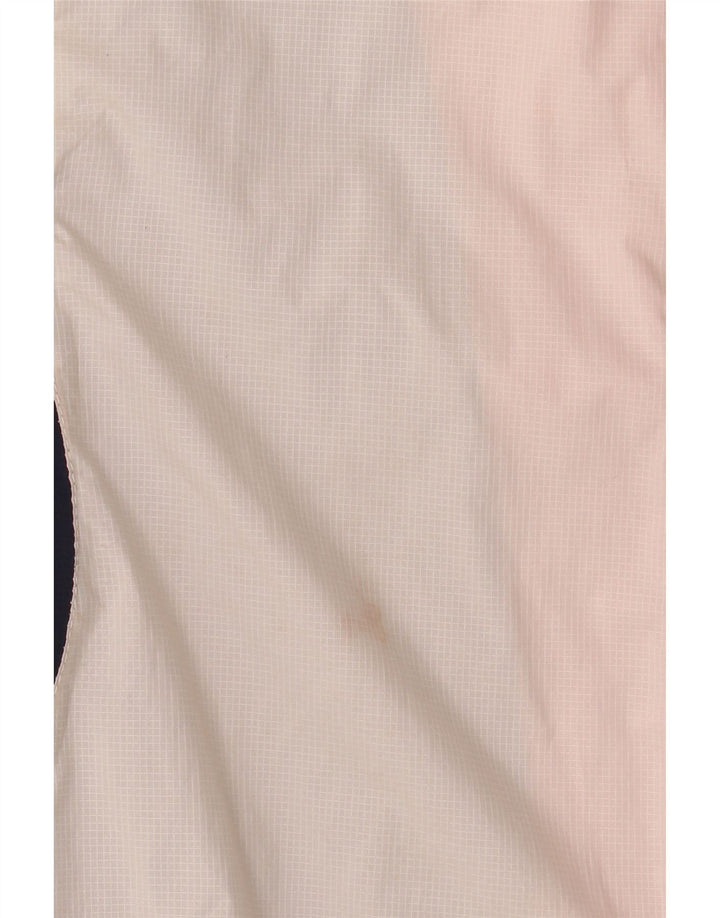 Jaqueta corta-vento feminina com capuz Weird Fish Reino Unido 14 grande bloco colorido branco