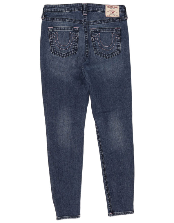 Jeans femininos True Religion Jennie Curvy cintura média super skinny W31 L28 azul