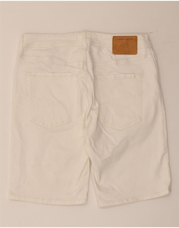 Shorts jeans masculino JACK & JONES de ajuste regular médio W32 algodão branco