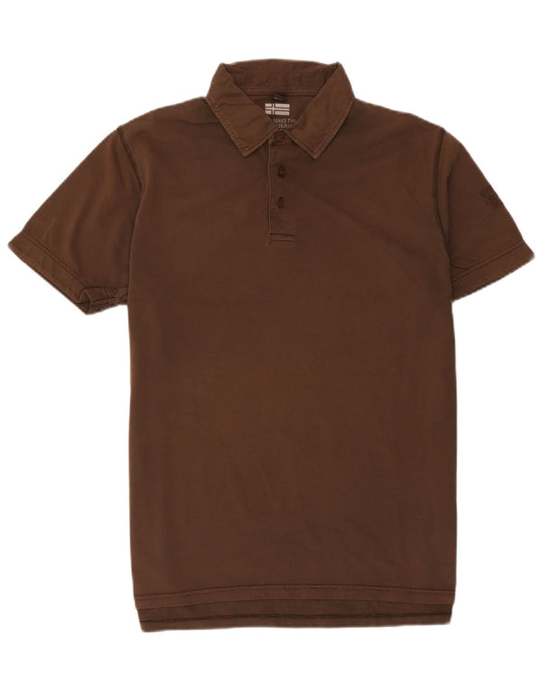 Camisa polo masculina Napapijri grande algodão marrom