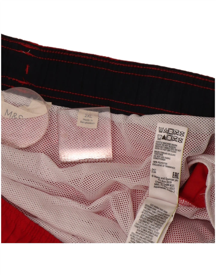 Shorts de natação masculino Marks & Spencer 2XL poliéster vermelho