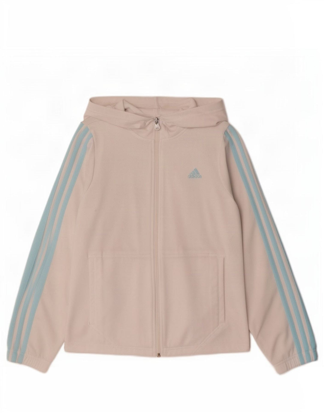 Suéter adidas feminino com capuz e zíper UK 12 médio branco poliéster