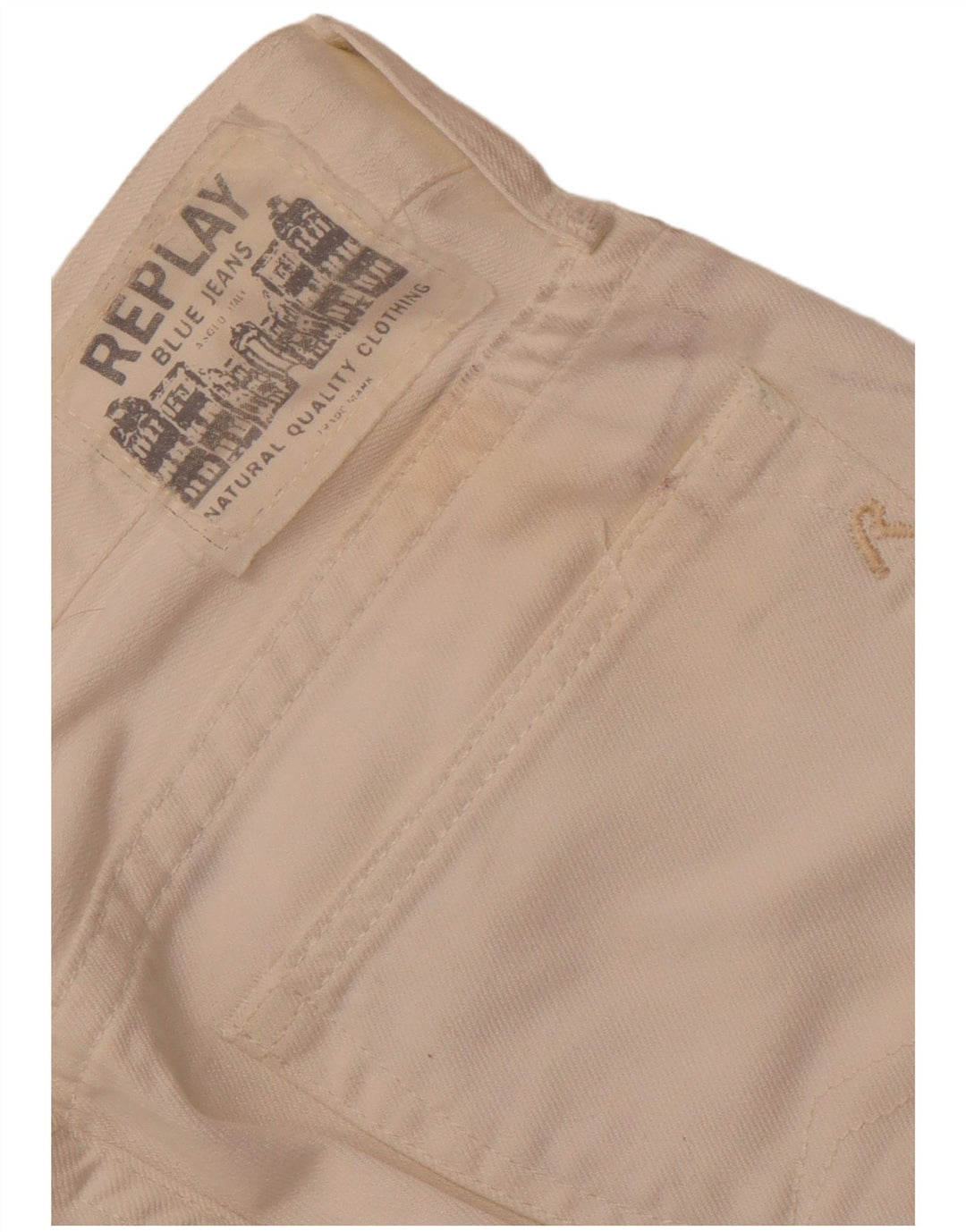 Jeans retos femininos REPLAY W33 L28 algodão branco