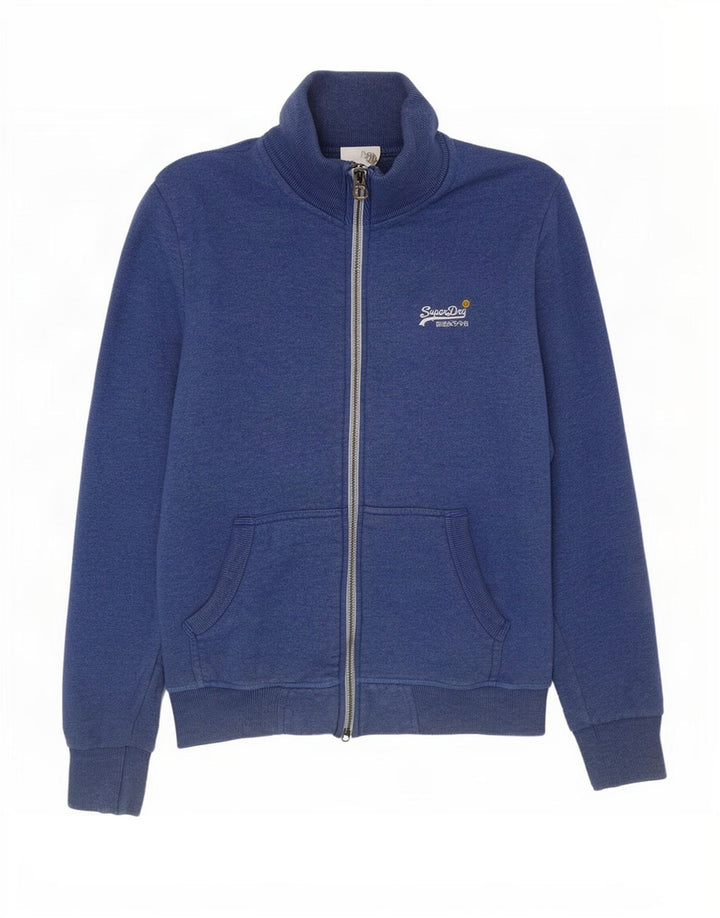 Superdry Mens Treino Top Jacket Pequeno Algodão Azul