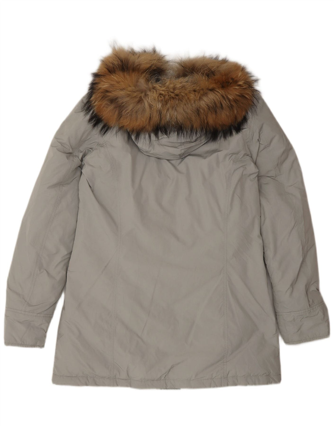 Jaqueta Parka com capuz feminina Woolrich Reino Unido 16 grande inverno cinza de poliéster