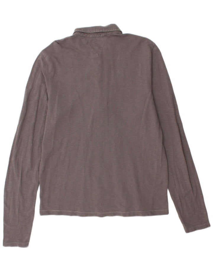 Camisa polo masculina TOMMY HILFIGER de manga comprida XL cinza