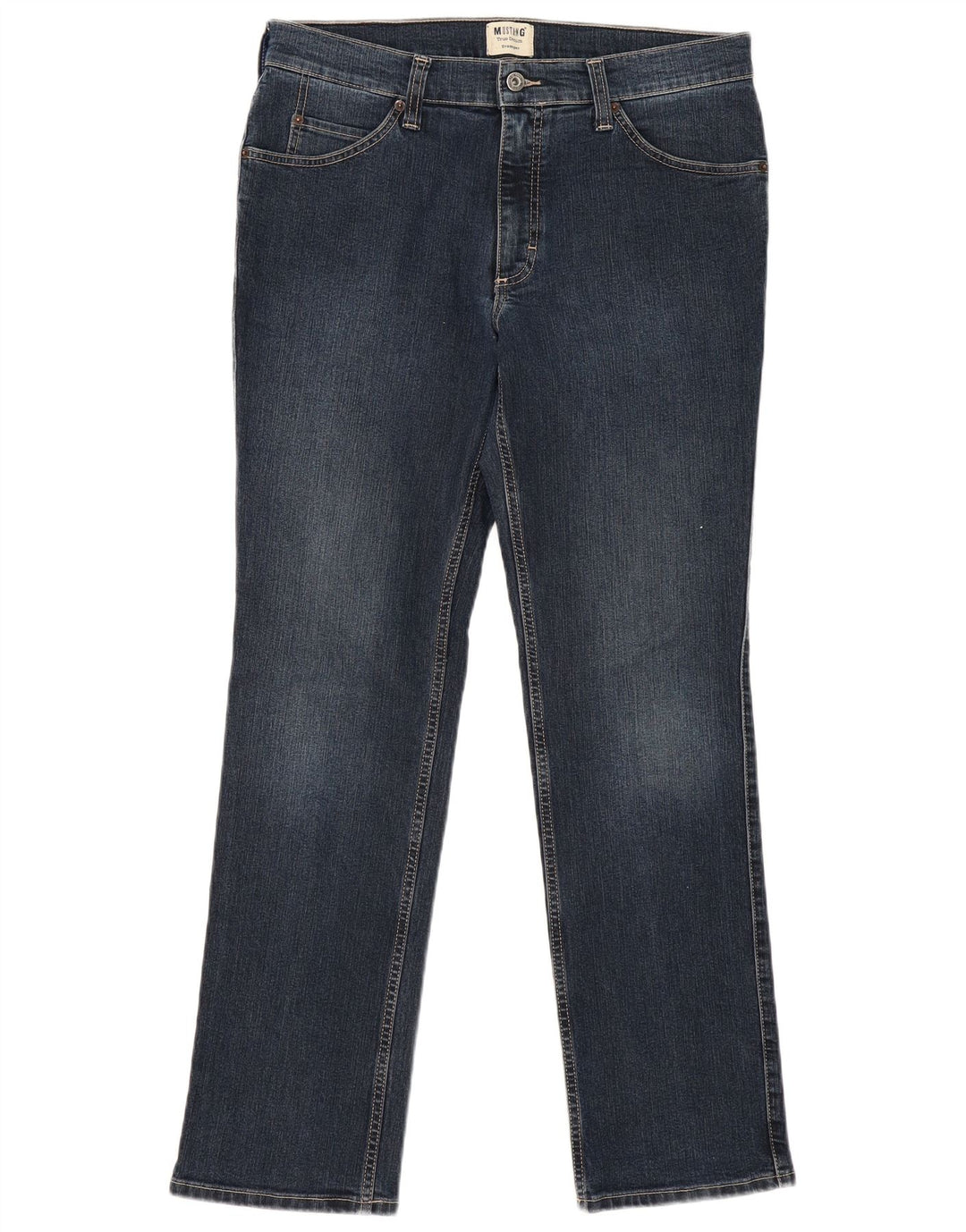 MUSTANG Mens Tramper Slim Jeans W36 L32 Azul Marinho Algodão