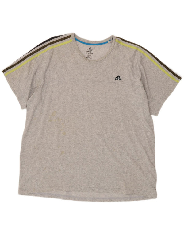 Camiseta masculina Adidas Top 2XL algodão manchado cinza