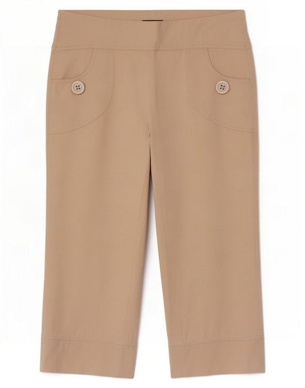 Calça capri feminina Zara EU 38 pequeno W28 L22 algodão branco